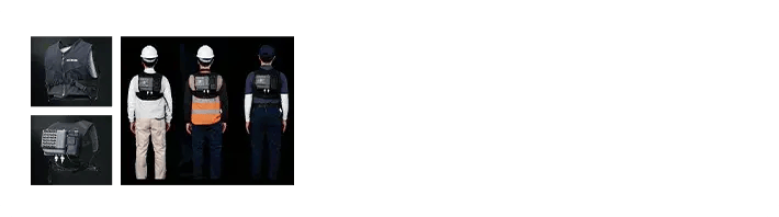 冷却ベストの着用例（作業服・安全装備との併用イメージ）